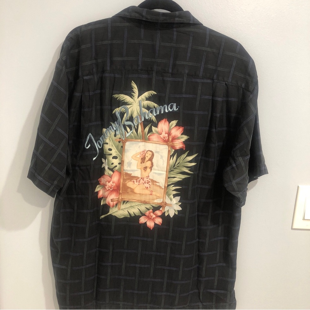 Tommy Bahama Mens 100% Silk Short Sleeve Shirt Blue Size M Wahini Hawaiian